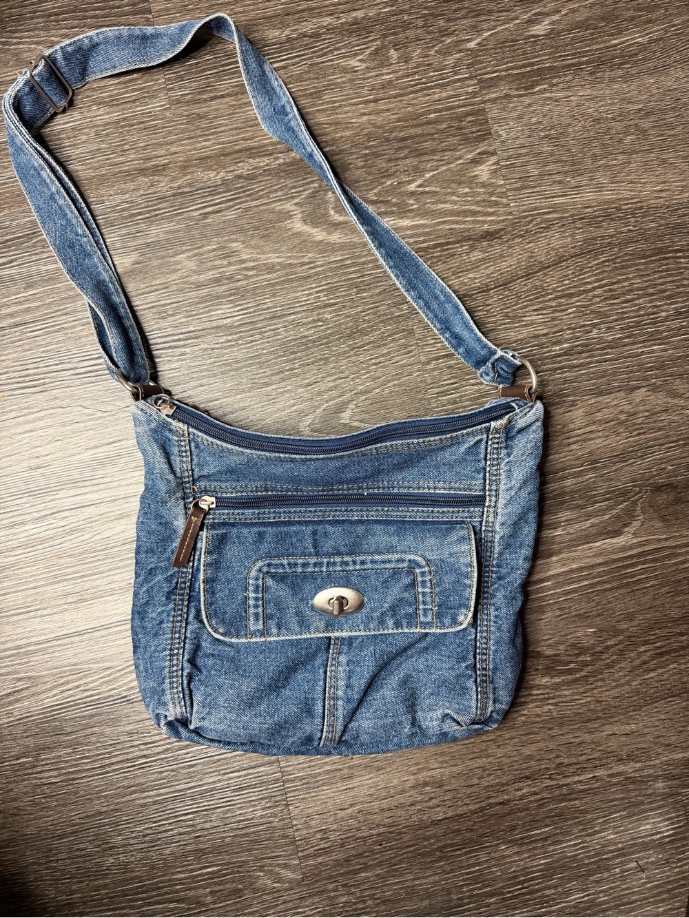 Denim Crossbody Bag - Blue Shoulder Purse